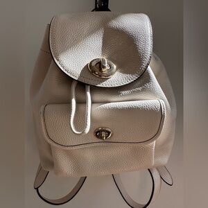 Coach cream pebbled leather backpack purse